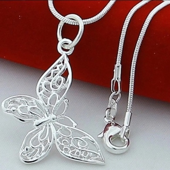 Jewelry - New! Sterling Silver Butterfly Pendant Necklace